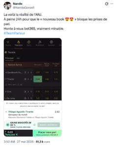 Retour utilisateur concernant une limitation rapide de compte sur Bet365 France